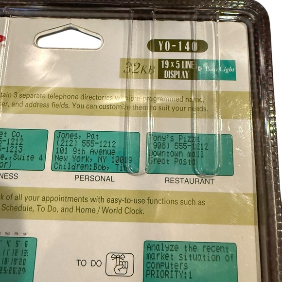 Sharp Handheld Personal Information Backlit Organizer 32KB Sealed YO-140 Y0-140 - Picture 6 of 7